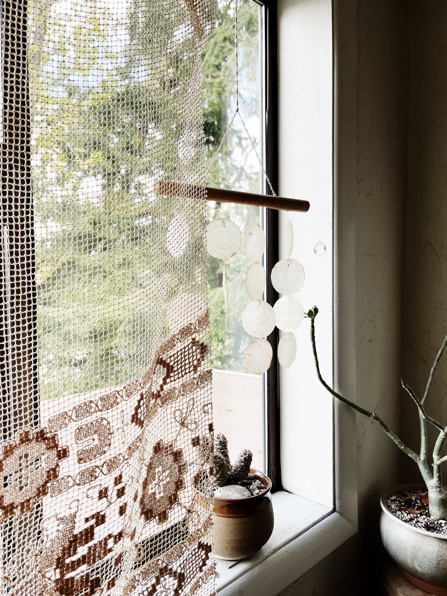 Antique Tatted Curtain Panel