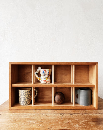 Vintage Wood Cubby Shelf