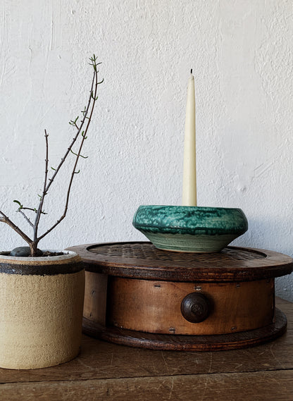 Vintage Handmade Round Wood Box