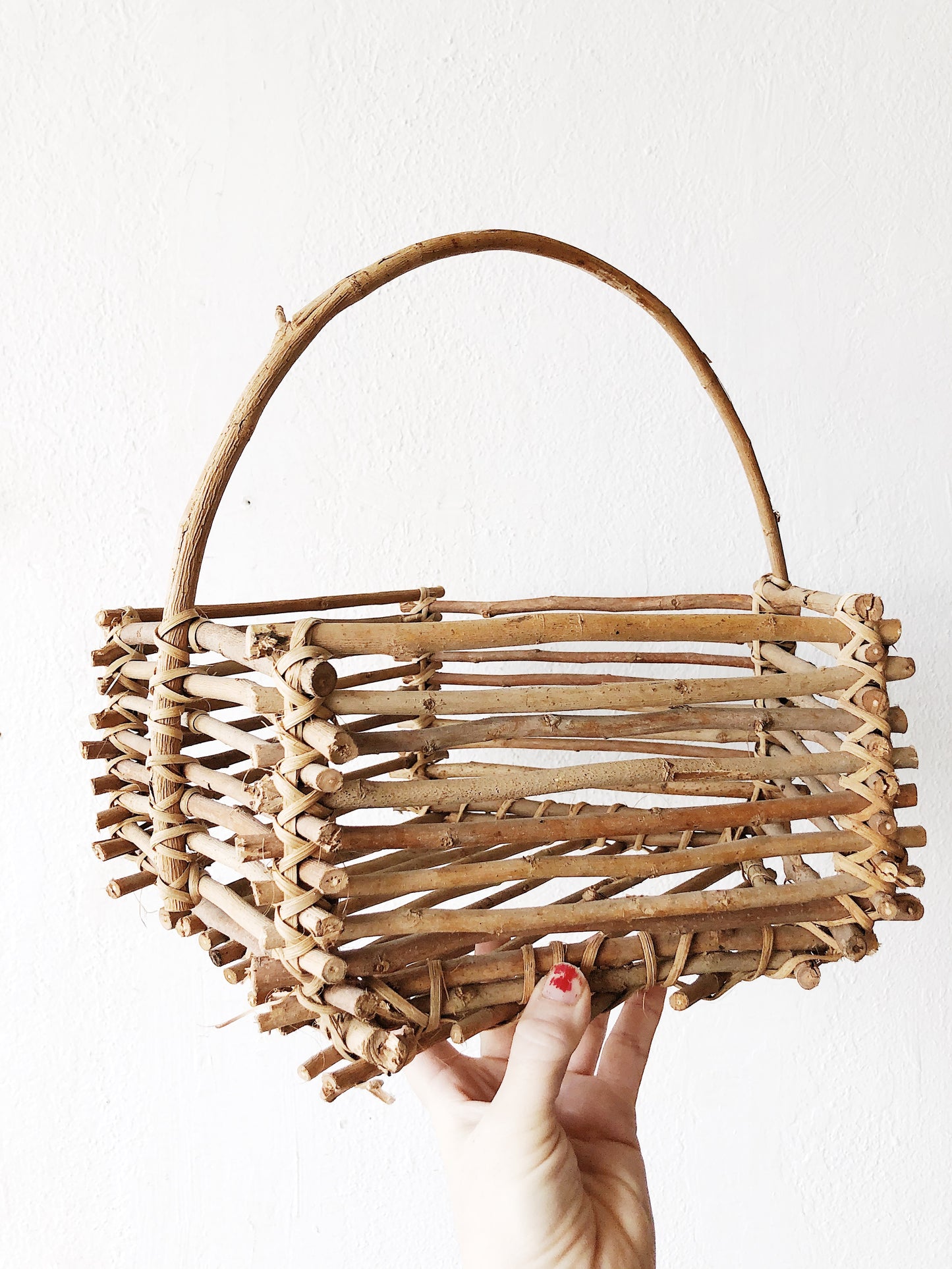 Vintage Folk Twig Basket