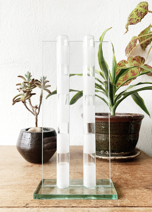 Modern Double Fluted Glass Vase