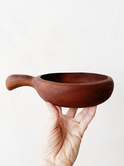 Vintage Handled Wood Bowls