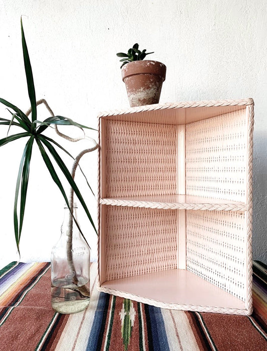 Vintage Wicker  Corner Shelf
