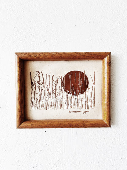 Vintage Framed Fabric Art