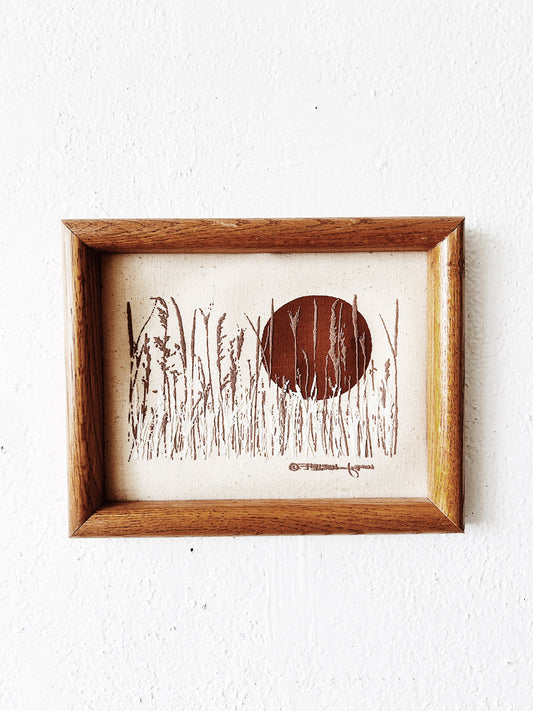 Vintage Framed Fabric Art