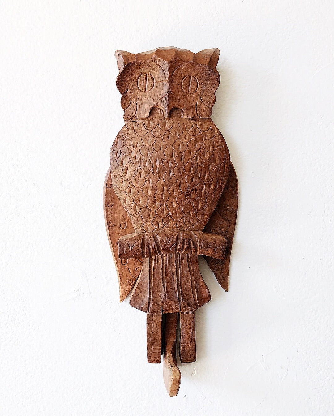 Wooden Folk Owl Hook