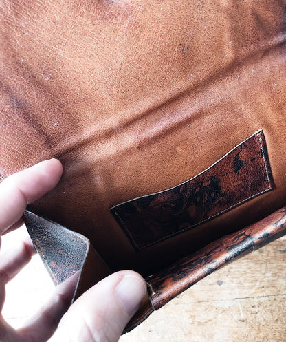 Antique Marbled Leather Wristlet