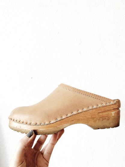 Troentorp Natural Leather Clogs 39