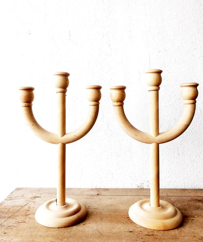 Handmade Wood Candelabra