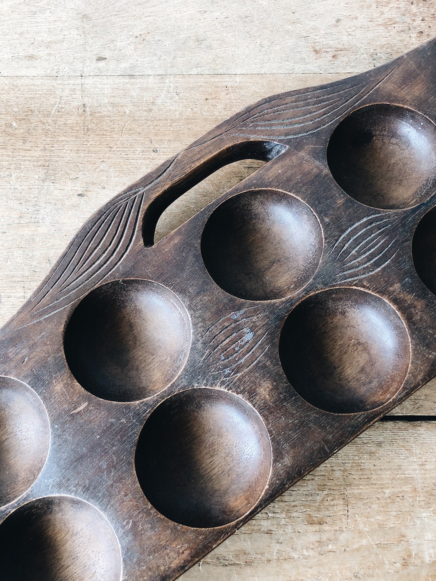 Giant Carved Mancala Board