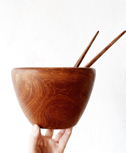 Mid Century Teak Salad Bowl