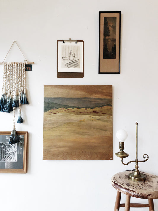 Vintage Original Landscape Panel Painting