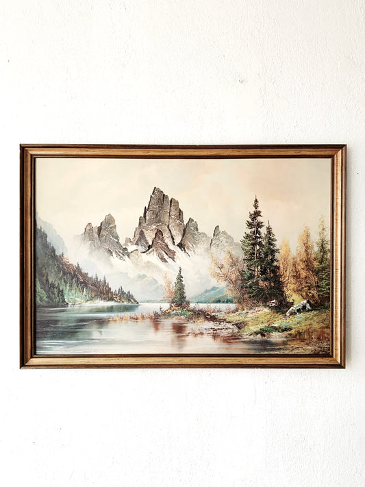 Large Vintage Landscape Litho