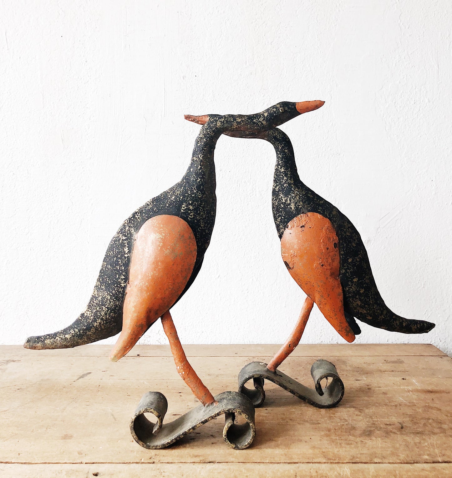 Mid Century Painted Cranes