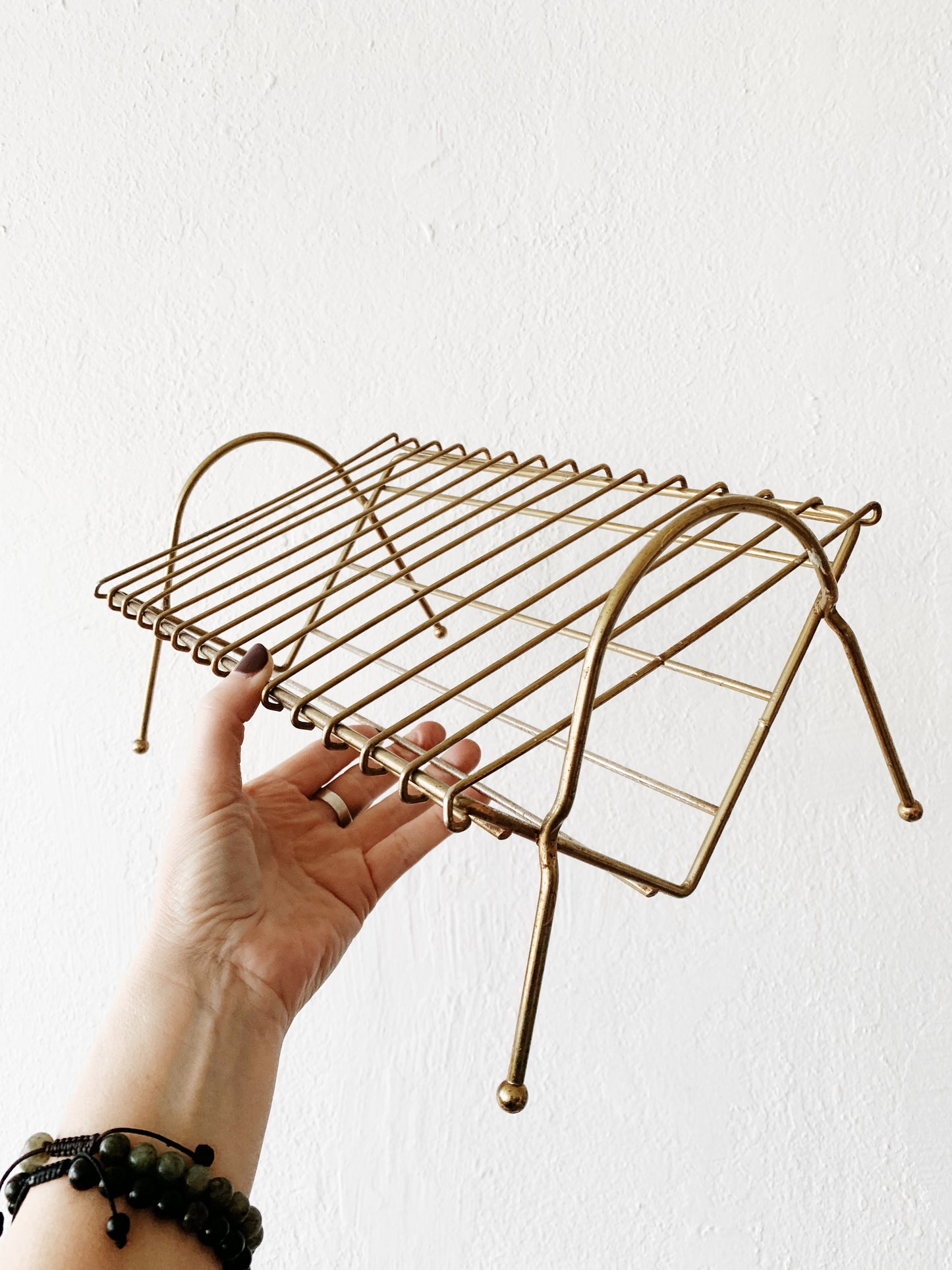 Mid Century Goldtone Album Rack