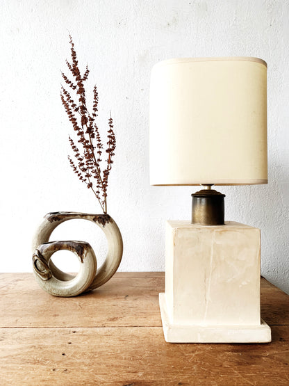 Vintage Handmade Pottery Lamp with Shade