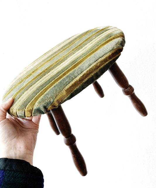 Vintage Velvet Upholstered Stool