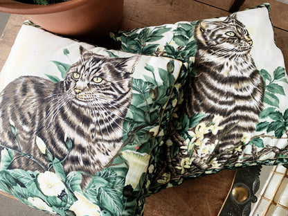 Vintage Cotton Tabby Cat Pillow
