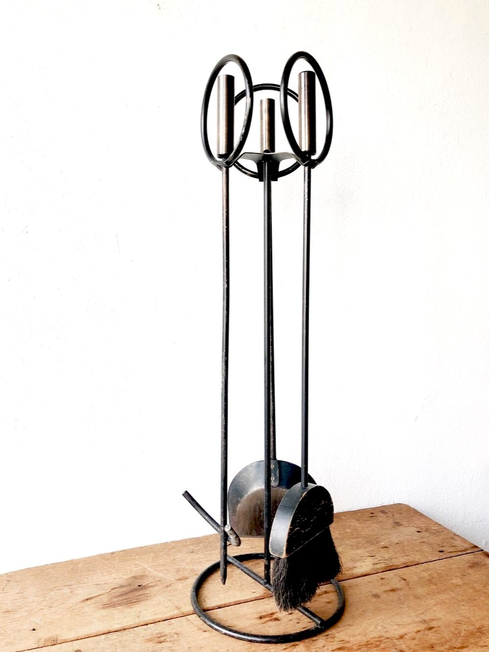 Mid Century Brutalist Fireplace Tool Set