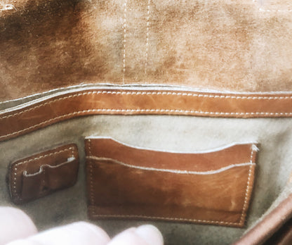 Vintage Bass Leather Cross Body Satchel