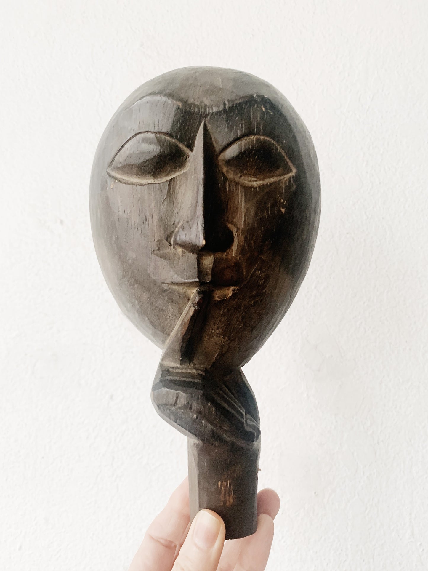 Vintage Carved Wood Sculpture Wall Hanging