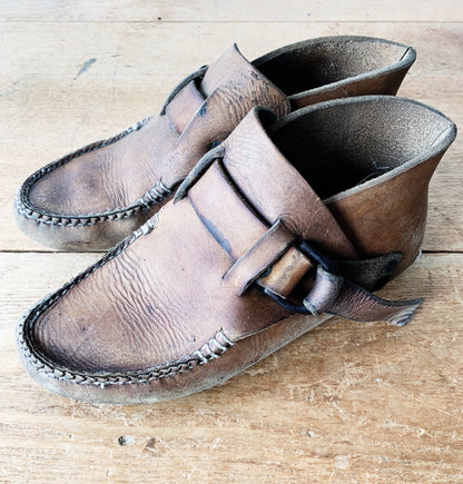 Vintage Handmade Leather Mocs 8.5/9 Women’s