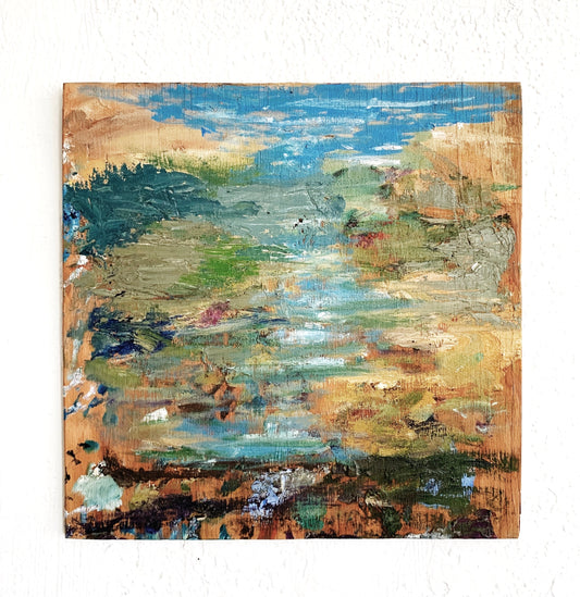 Original Abstract Painting on Wood