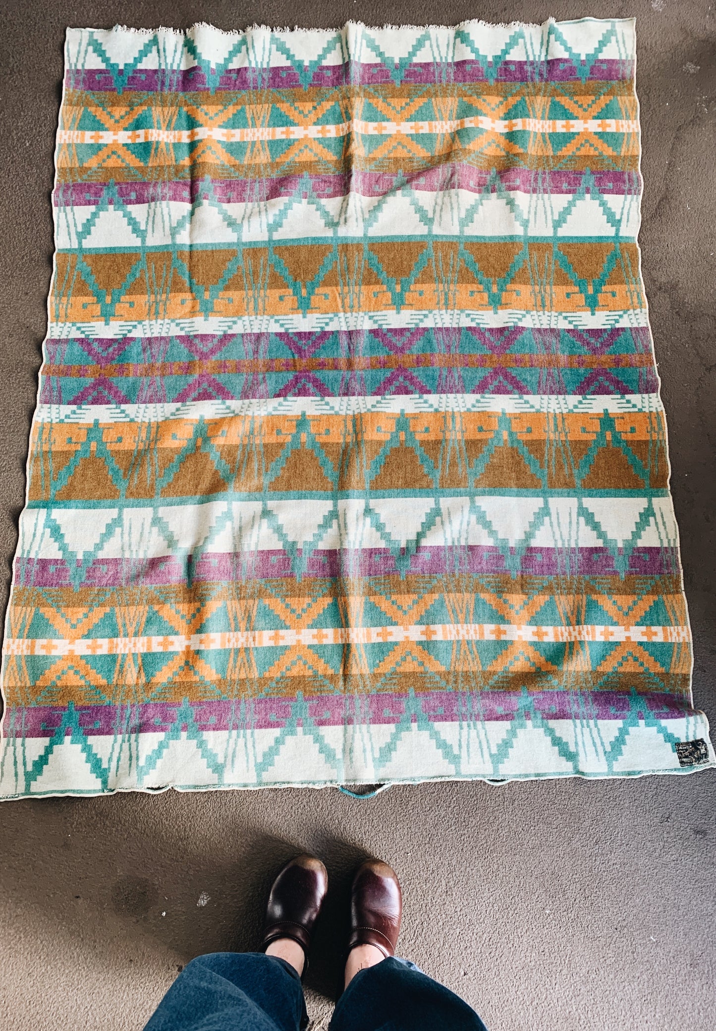 RARE 1920’s Jacob Oregon City Wool Camp/Trade blanket