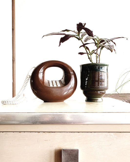 Vintage Chocolate Brown Donut Phone