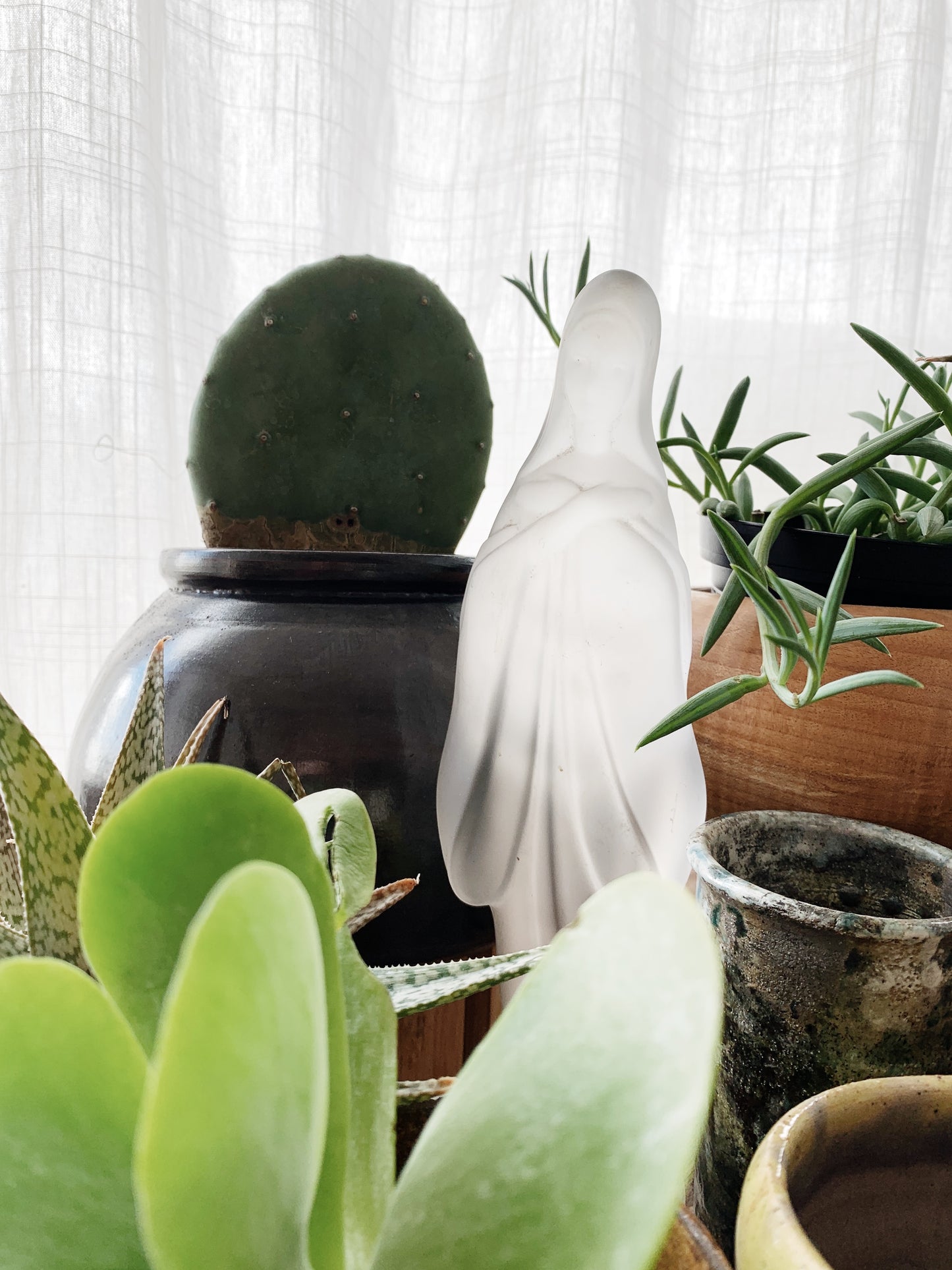 Vintage Frosted Glass Statue