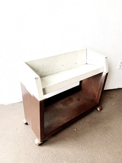 Mid Century Metal Rolling Shelf