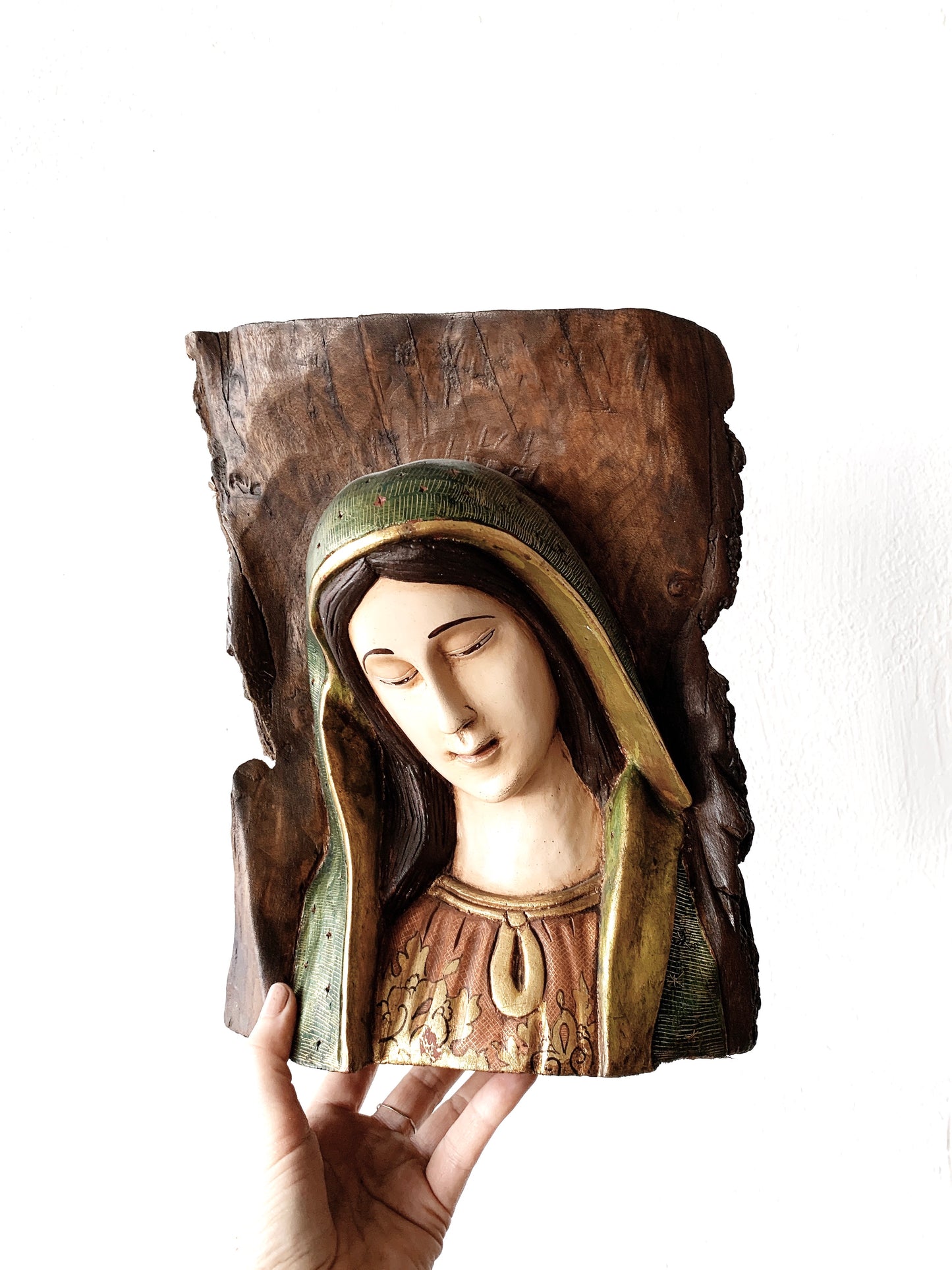 Madonna Carved Wood Sculpture
