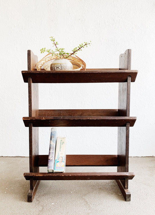 Vintage Dark Wood Book Shelf