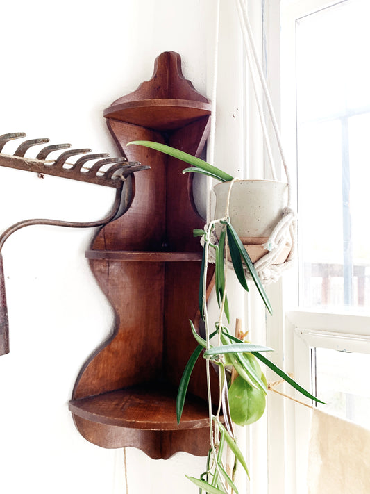 Vintage Wood Corner Shelf