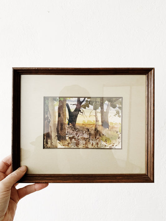 Vintage Framed Watercolor Painting