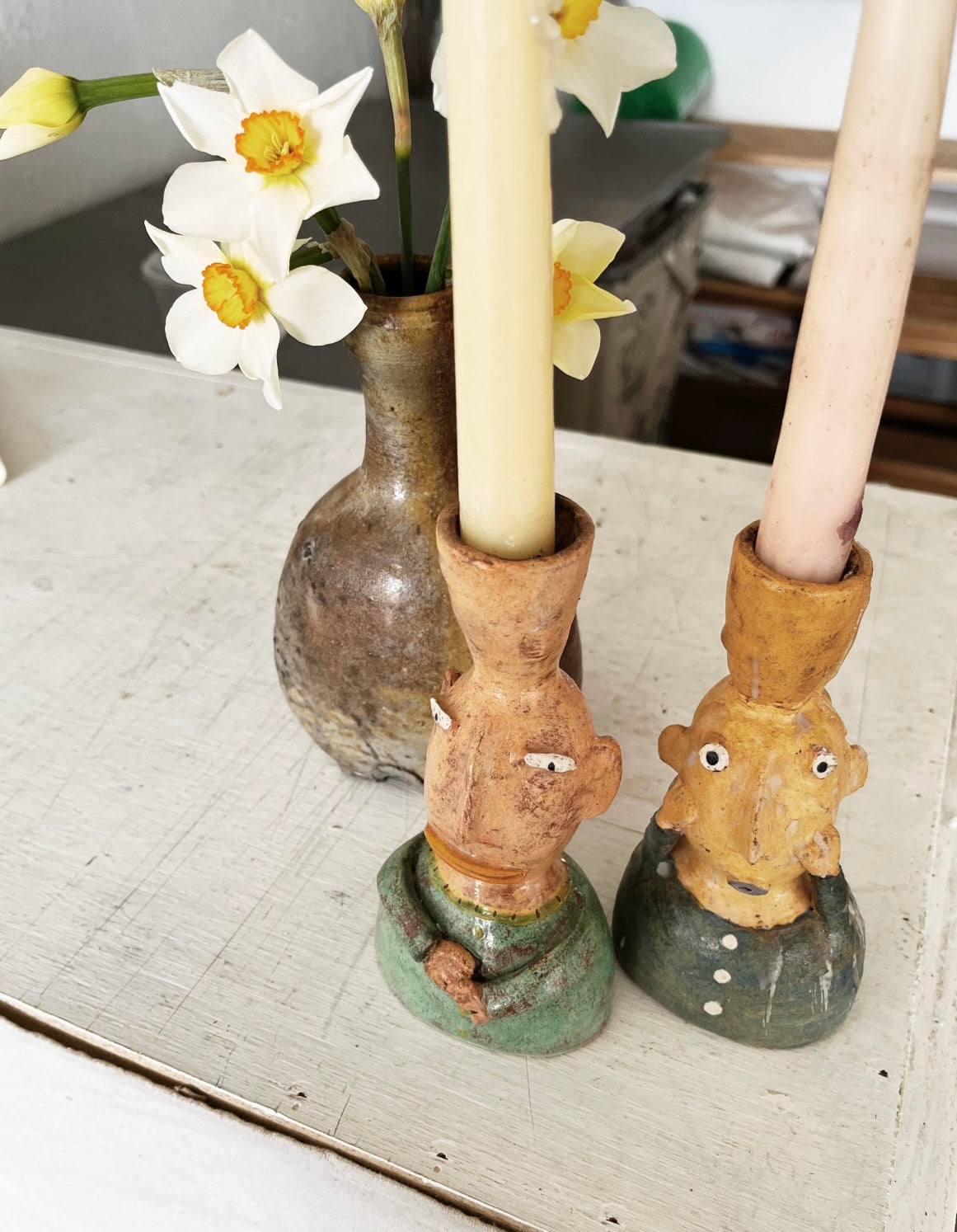 Handmade Kim Murton Figural Candlestick