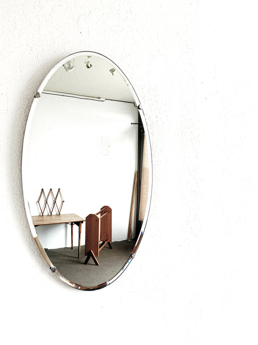 Vintage Beveled Oval Mirror