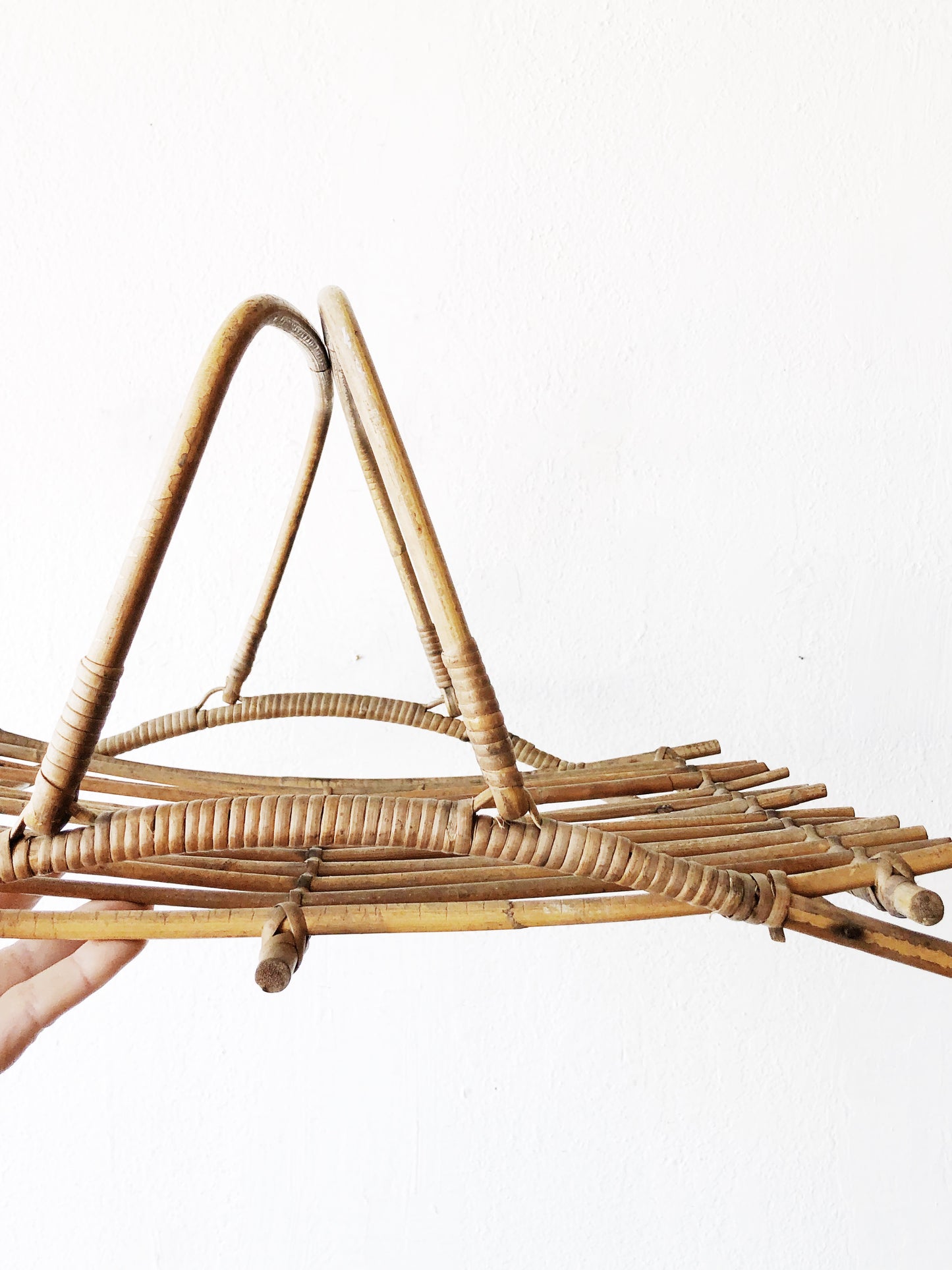 Vintage Bamboo Gathering Basket