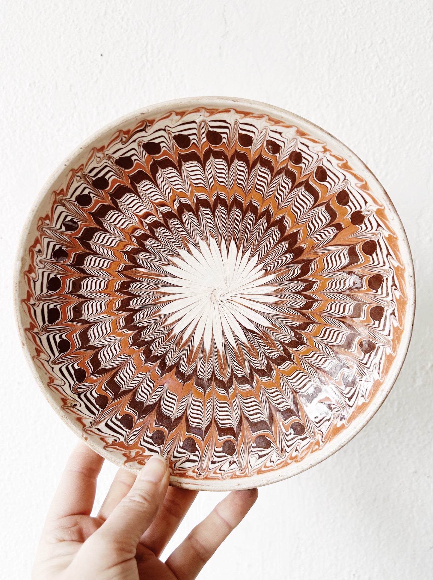 Vintage Painted Clay Folkloric Dish