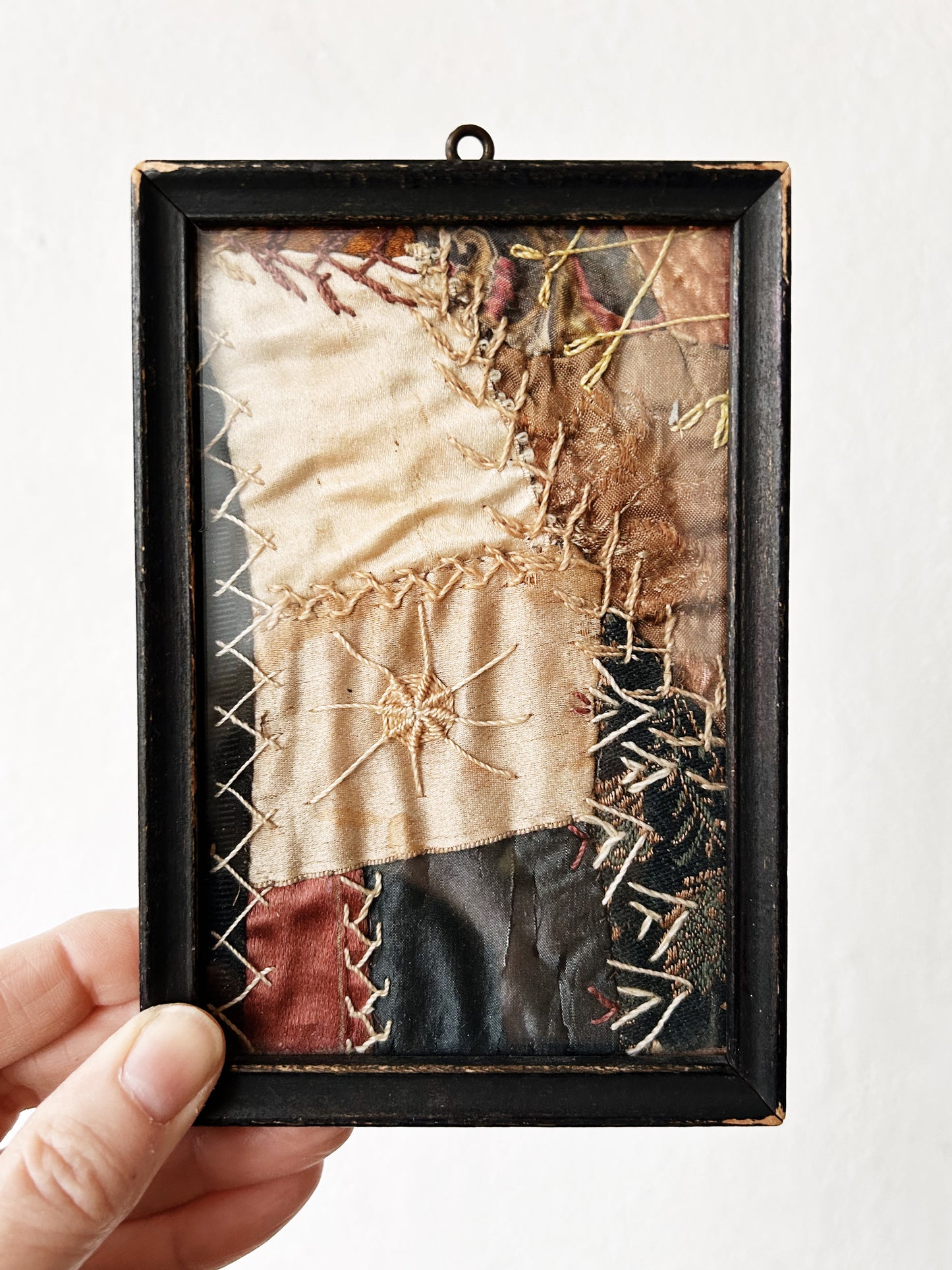 1920’s Framed Silk Quilt Remnant