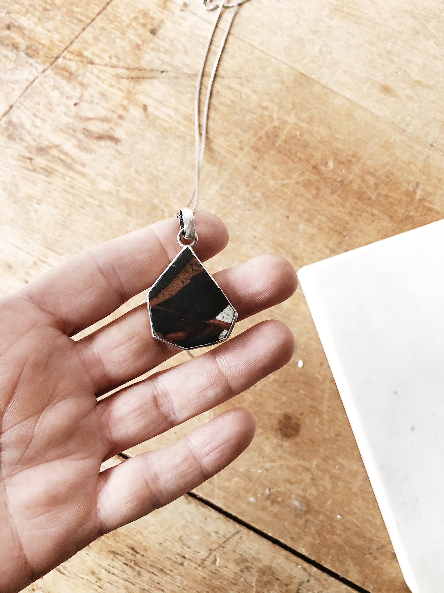 Vintage Modernist Stone Pendant