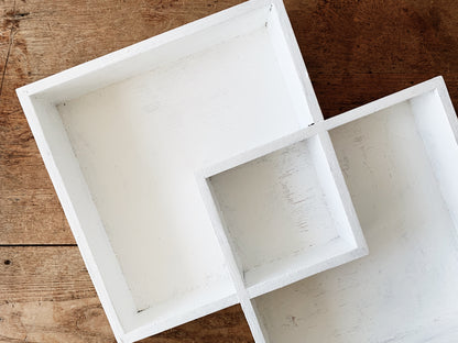 Vintage Wood Cubby Shelf