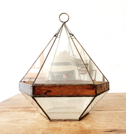 Handmade Stained Glass Hanging Terrarium