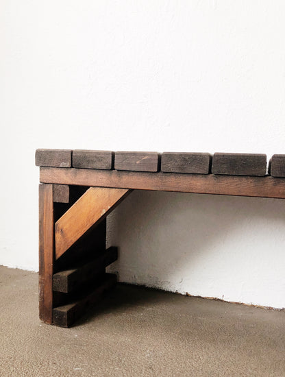 Vintage Handmade RedWood Bench