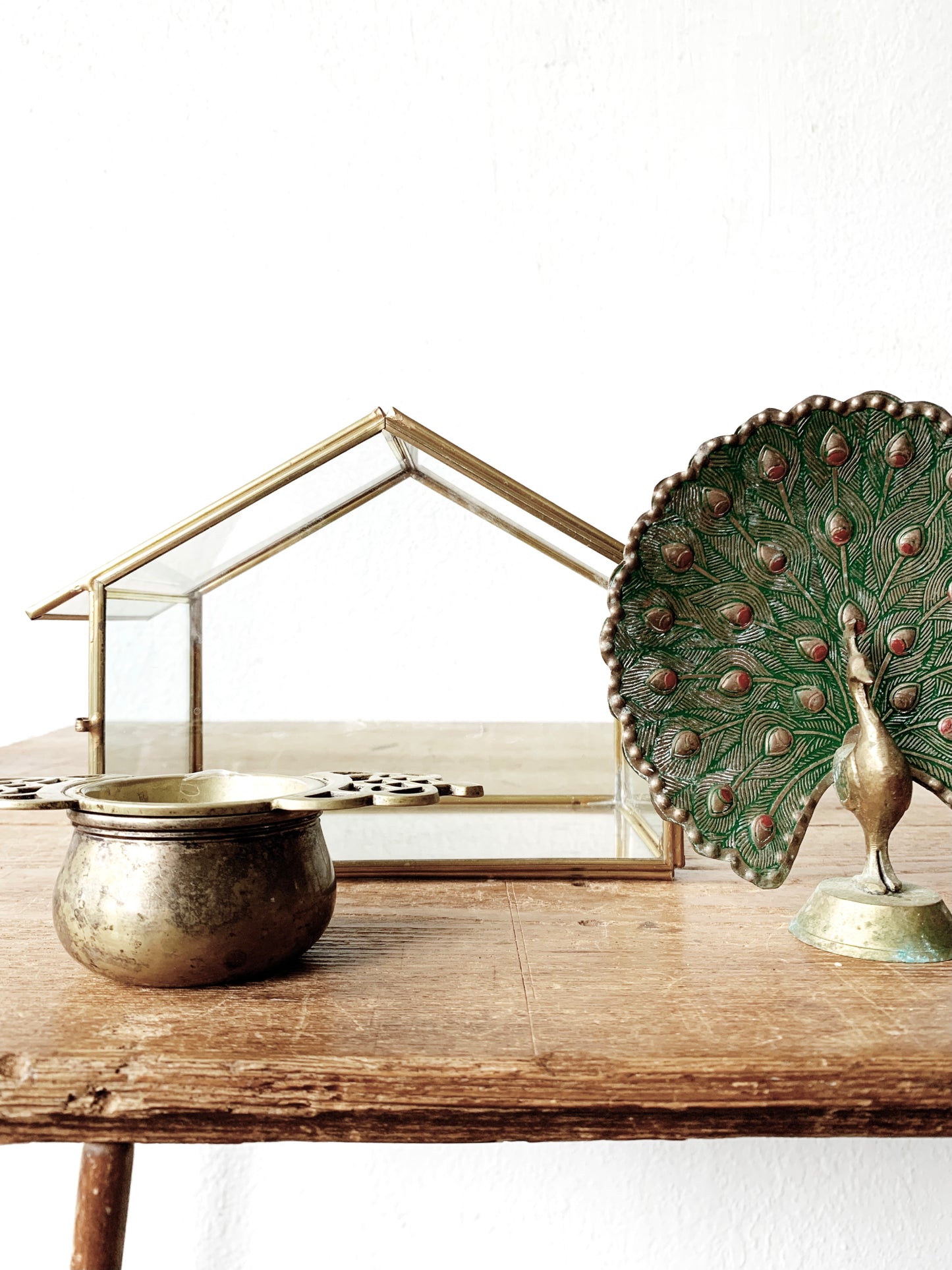 Vintage Brass Peacock