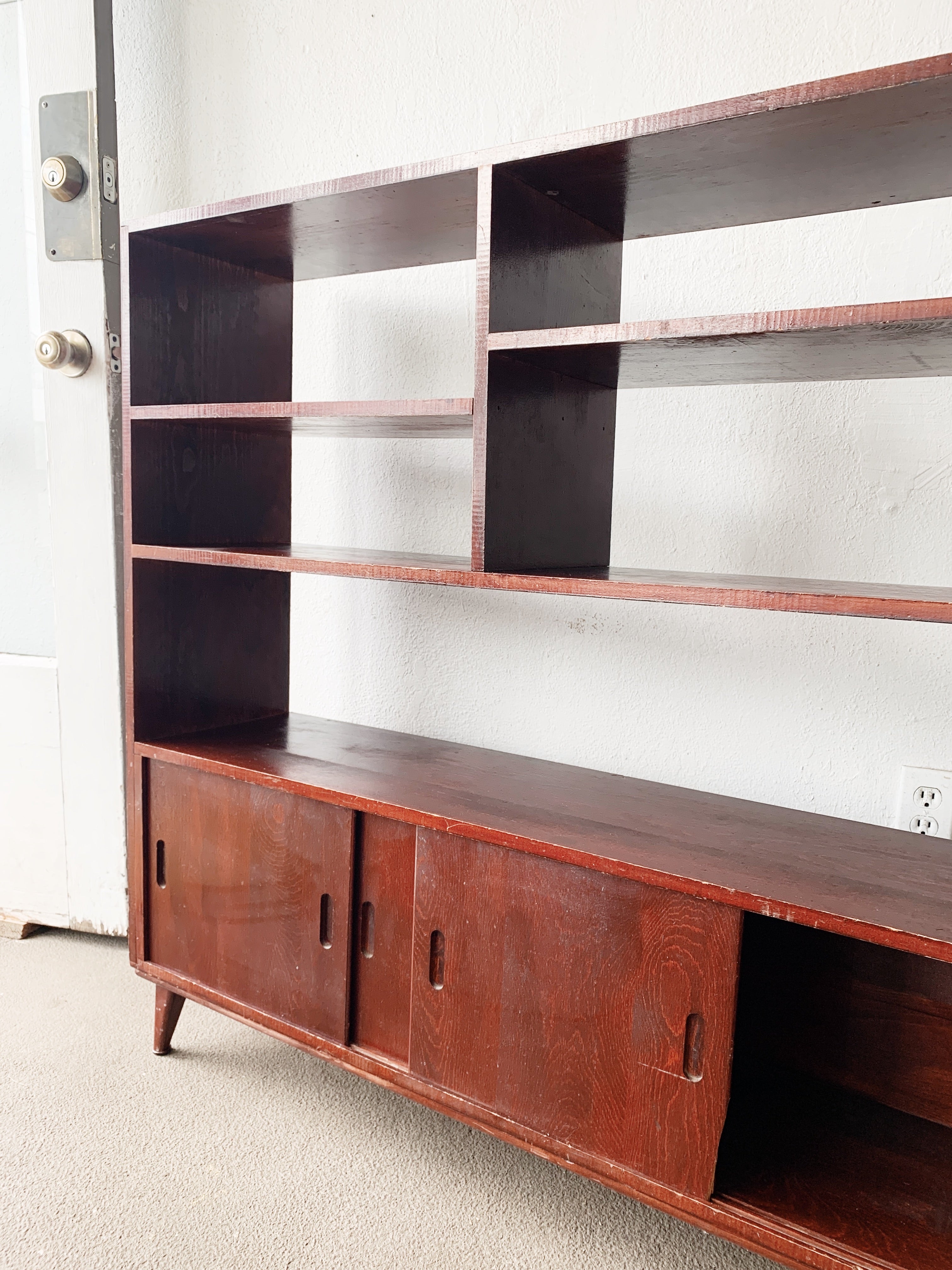 Mid Century Wood Shelving Unit - Thumbnail 2