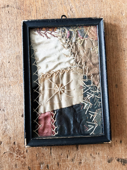 1920’s Framed Silk Quilt Remnant