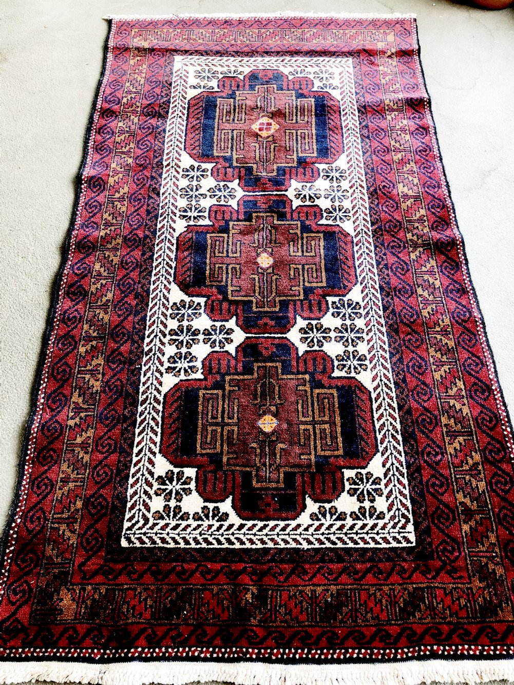 Vintage Afghani Tribal Wool Rug