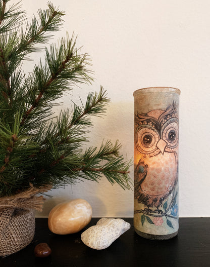 Vintage Frosted Glass Candle Holder