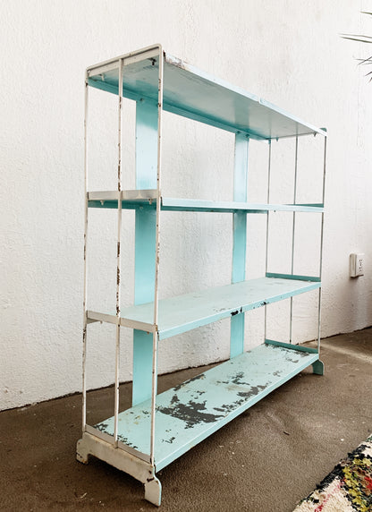 Vintage Turquoise Metal Shelf